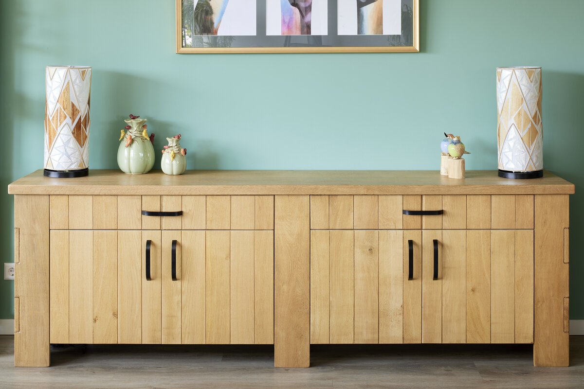 Massief Eikenhouten Dressoir en Buffetkast