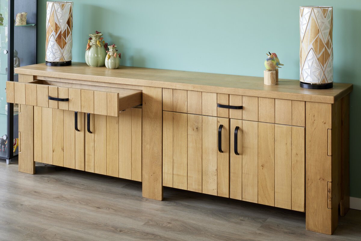 Massief Eikenhouten Dressoir en Buffetkast